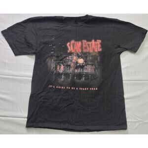 Vintage "Scam Estate" Men's Black XL T-Shirt Graphic Print